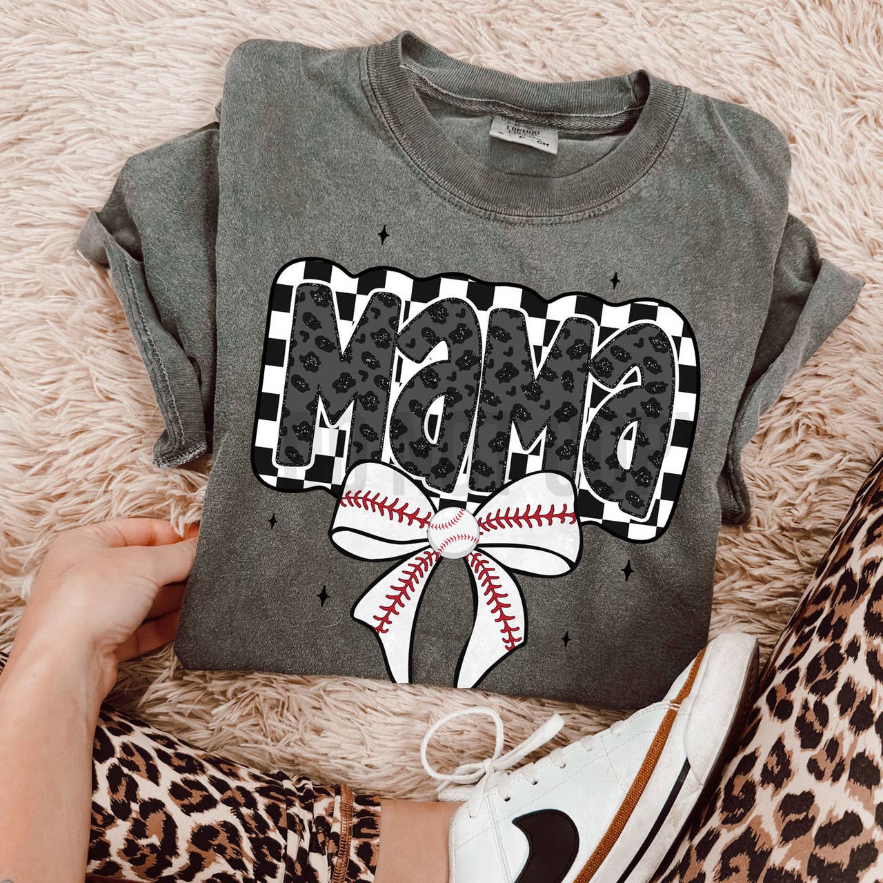 Leopard Baseball Mama Shirt
