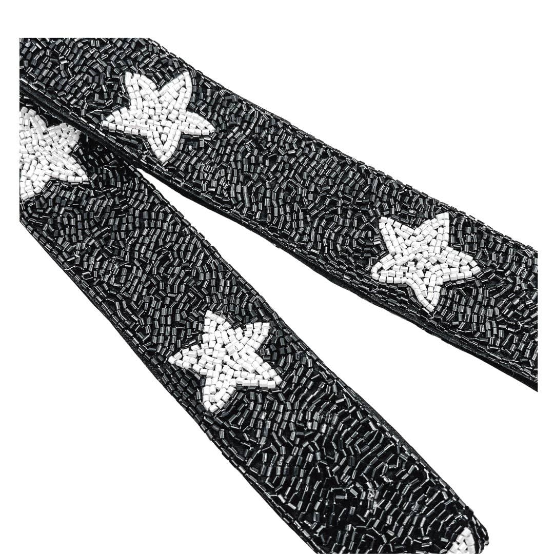 Black& White Beaded Star Strap