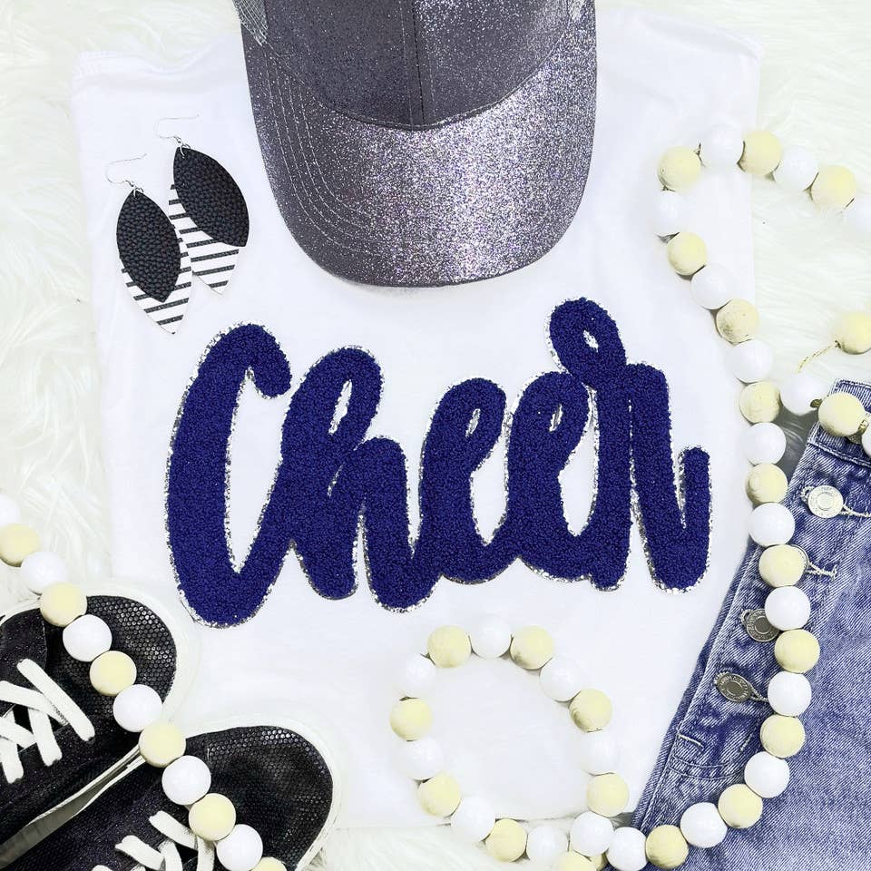 Cursive Cheer Chenille Patch Sweatshirt