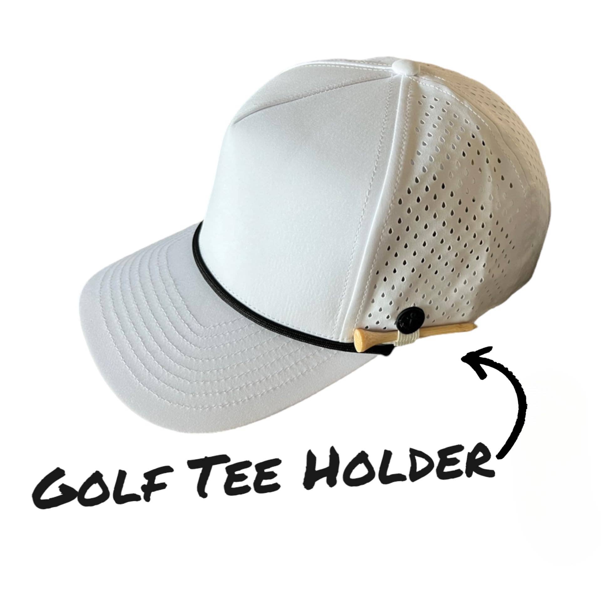 The Destroyer Performance Golf Rope Hat: White