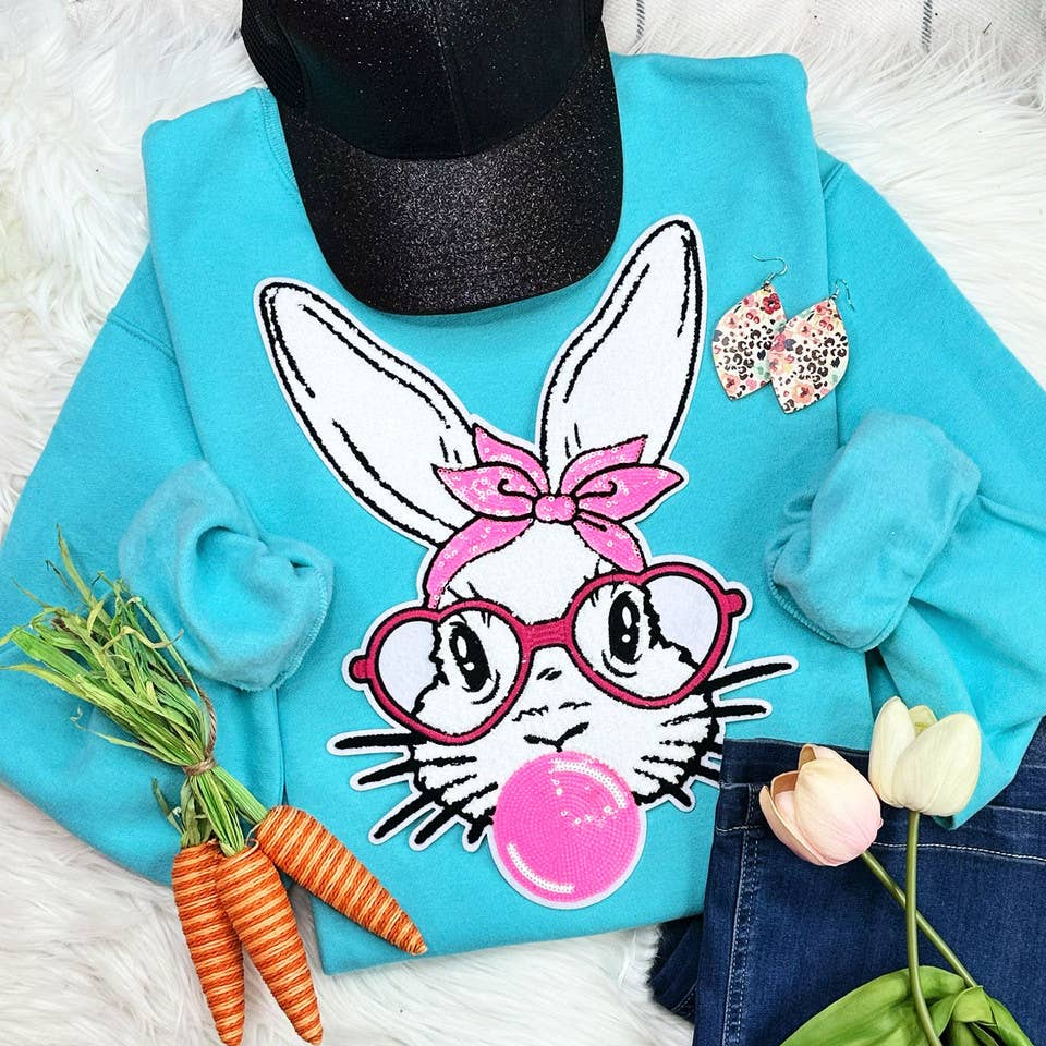 Bunny with Glasses Chenille Patch T-shirt